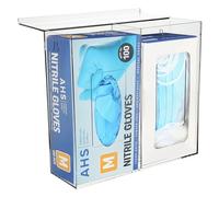 AMERICAN HOSPITAL SUPPLY Double Glove Dispenser with Lid [Pack of 1] - Transparent Storage Container with Screws, Clear Acrylic Container for Gloves, Face Masks, Hairnets | Industrial and Scientific