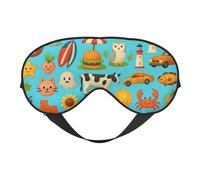 American Icons and Symbols Print Functionality Outdoor Travel Eye Mask Breathable Camping Meditation Yoga Friendly