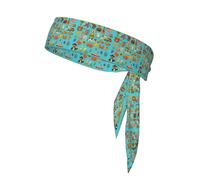 American Icons And Symbols Print Head Tie Headbands, Ninja Karate Tie, Athletic Sweatbands,Sweat Wicking Workout Head Band