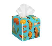 American Icons And Symbols Print Tissue Box Cover, Leather Tissue Holder Decorative Tissue Box Holder For Kitchen, Bathroom