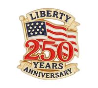American Independence Day Brooch Pins 4Styles 250 Years America Flag Anniversary Pins 250th Anniversary Lapel Enamel Pin for Women Men