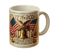 American Independence Day Mug - Patriot Memorial Model Ceramic Drinkware Collector Mug | Great for History Fans, Patriots, Souvenirs, Gifts, Coffee, Tea, Everyday Use