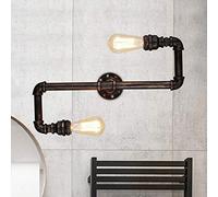 American Industrial Retro Wall Sconce Bar Cafe Internet Cafe Aisle Stair Water Pipe E27*2 Wall Lamp Vintage Restaurant Bookstore Barn Wine Cellar Wrought Iron Wall Lantern