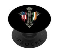 American Irish Celtic Cross - Catholic Ireland PopSockets Adhesive PopGrip