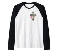 American Irish Celtic Cross - Catholic Ireland Raglan Baseball Tee