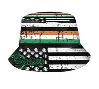 American Irish Flag Outdoor Sun Fisherman's Hat Bucket Caps Breathable Beach Hats for Men Women