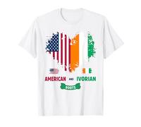 American Ivory Coast Roots Outfit Idea For Men Ivorian Flag T-Shirt