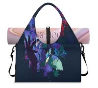 American Jazz Singer Woman Sports Duffle Bag with Shoe Compartment Woman Weekend Overnight Bags Tote Cabin Luggage Bag for Gym Yoga Travel