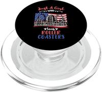 American Just A Girl Who Loves Roller Coasters PopSockets PopGrip for MagSafe