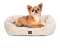 American Kennel Club Cuddler Pet Bed with Low-Profile Entrance - 25" Plush Design for Medium & Large Dogs, Ultra-Soft Washable Dog Bed with Non-Slip Bottom, Durable High-Loft Filling, Beige