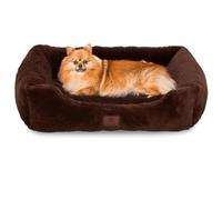 American Kennel Club Cuddler Pet Bed with Low-Profile Entrance - 25" Plush Design for Medium & Large Dogs, Ultra-Soft Washable Dog Bed with Non-Slip Bottom, Durable High-Loft Filling, Brown