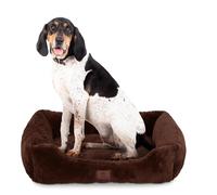 American Kennel Club Cuddler Pet Bed with Low-Profile Entrance - 30" Plush Design for Medium & Large Dogs, Ultra-Soft Washable Dog Bed with Non-Slip Bottom, Durable High-Loft Filling, Brown