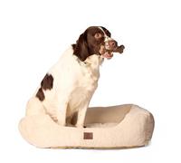 American Kennel Club Cuddler Pet Bed with Low-Profile Entrance - 30" Plush Design for Medium & Large Dogs, Ultra-Soft Washable Dog Bed with Non-Slip Bottom, Durable High-Loft Filling, Beige