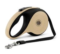 American Kennel Club Heavy Duty Retractable Dog Leash, 16.4ft, Tangle-Free, Ergonomic Grip, One-Hand Brake, for Medium & Large Dogs up to 110 lbs Tan