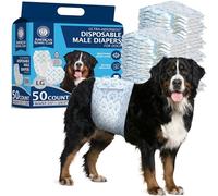 American Kennel Club Male Dog Wrap, Disposable Diapers with Wetness Indicator, Large, 50 Count