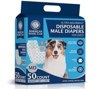 American Kennel Club Male Dog Wrap, Disposable Diapers with Wetness Indicator, Medium, 50 Count