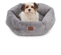 American Kennel Club Round Plush Dog Bed - 20" Cozy Donut Design for Small Pets, Ultra-Soft Washable Pet Bed with Non-Slip Bottom, Durable High-Loft Filling, Gray