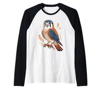 American Kestrel Falcon Raglan Baseball Tee