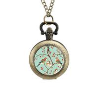 American Kestrel Pattern Vintage Pocket Watch Alloy Pendant Watches Necklace Gift for Men Women Coppery-Style