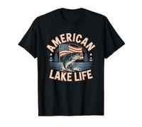 American Lake Life Eagle Fourth July Vintage Patriotic Badge T-Shirt
