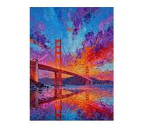 American Landscape Puzzle for Adults 500 Pieces, Golden Gate Bridge Jigsaw Puzzles, San Francisco Bay in California Landmarks Art As Home Decor
