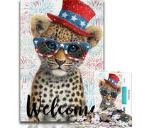 American Leopard Puzzles 1000 Pieces for Teenagers,Educational Games Home Decoration Deal As Gifts for The Whole Family 38x26cm