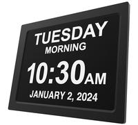 American Lifetime Dementia Clock, Large Digital Clock for Seniors, Alzheimer's (Black, 12 inch)