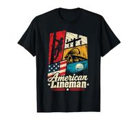 American Lineman Us Flag Power Lineman Value Graphic T-Shirt