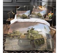 American M4 Sherman Tank American M4 Sherman Tank Comforter Covers Duvet Cover 3D Print Military Quilt Cover for Boys Girls Soft Microfiber Bedding Set with Pillow Cases with Zipper Closure 3 Pieces D