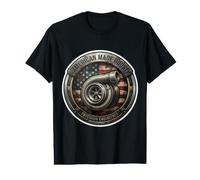 American Made Boost Turbocharger USA Flag Mechanic Patriot Value Graphic T-Shirt