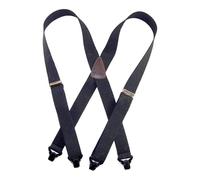 American made Holdup Black Ski-Ups X-back Suspenders with Patented black Gripper Clasps