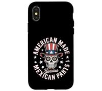 American Made with Mexican Parts Sugar Skull Art Women Men Case for iPhone X/XS