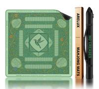 American Mahjong Mat with Charles Rules + Carrying Bag, 32"x32" Non-Slip Noise Reducing Table Cover for Poker, Card & Board Games, Premium Gaming Mat(Green)