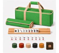 American Mahjong Set, 166 Tiles, 4 All-in-One Racks with Wooden Pushers