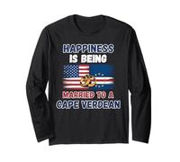 American Married to Cabo Verde Flag Verdian USA Cape Verde Long Sleeve T-Shirt
