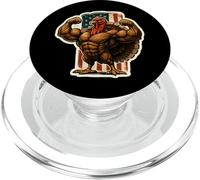 American Mascular Turkey Flexing Muscles Gym Thanksgiving PopSockets PopGrip for MagSafe