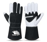American MaxSafe - Top Grain Cowhide Leather Gloves with Reinforced Palm and Thumb for Extra Protection (Black, XL)