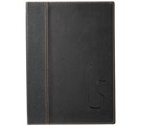Securit Trendy Faux Leather A4 Beverage Menu Holder with 2 Double-Sided Inserts, Black (MC-TRWC-BL)