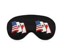 American Mexican Canada Flag Funny Sleep Eye Mask Soft Blindfold Eye Cover with Adjustable Strap Night Eyeshade for Men Women