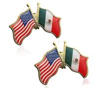 American Mexico Friendship Flag Pin Lapel Waving US USA MX Pins Bulk United States Mexican Patriotic Souvenir Pin,Bulk Pack of Pins for Hat, Tie, Clothes, Backpack (2 packs)