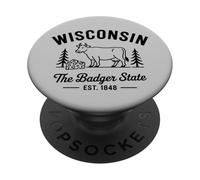 American Midwestern Badger State, USA 1848 Wisconsin Proud PopSockets Adhesive PopGrip