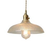 American Minimalist Chandelier, Creative Pot Cover-Shaped Glass Pendant Lamp Shade, E27 Base Ceiling Lighting Fixture, Decorative Hanging Light for Study, Restaurant, Coffee House