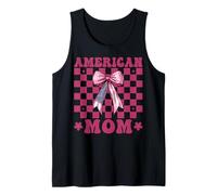 American Mom 4th of July USA Flag Patriotic Mom Mother's Day Tank Top
