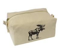 'American Moose' Canvas Wash Bag/Makeup Case (CS00044263)