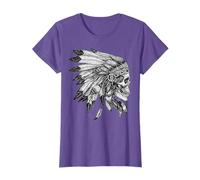 American Motorcycle Skull Native Indian Eagle Chief Vintage T-Shirt