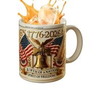American Mug - 250th Patriotic Souvenir Cup | 1776-2026 Commemorative Ceramic Mug | For History Enthusiasts Men Friends Family Dad Mother Grandpa Collectible Gift Day