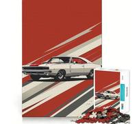 American Muscle Car Poster Adult Jigsaw1000 Pieces Cognitive Boost Game No Gap Tight Fitting Design Birthday Gift Brain Teaser Toy (38x26cm)