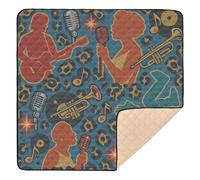 American Music Legends Leopard Print Soft Padded Baby Activity Play Mat for Indoor Outdoor Non-Toxic Travel Play Mat for Baby Toddler Infant, 50'' x 50''