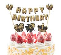 American Musical Cake Topper Banner,6Pcs The Famous Musical Birthday Cake Bunting Cupcake Toppers for Kids Adult Broadway Star Lover Party Decorations