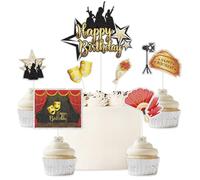 American Musical Happy Birthday Cake Topper Set - 7pcs Broadway Musical Sisters Cake Decor - Hollywood Musical Birthday Party Supplies for Girls Women